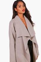 Thumbnail for your product : boohoo Maxi Waterfall Belted Coat