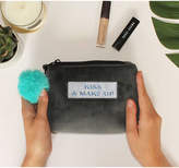 Thumbnail for your product : Apatchy Customised Grey Velvet Make Up Bag