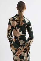 Thumbnail for your product : Reiss Dahlia Print Linen Cropped Tie Front Blouse