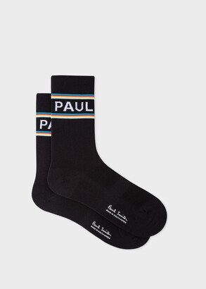 Paul Smith Black 'Logo' Cycling Socks