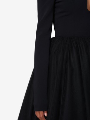 Carolina Herrera Long-Sleeved Tulle Dress