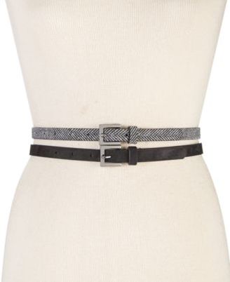 Style&Co. Style & Co Herringbone 2-for-1 Skinny Belts, Only at Macy's