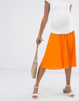 Thumbnail for your product : ASOS Maternity ASOS DESIGN Maternity under the bump pleated midi skirt