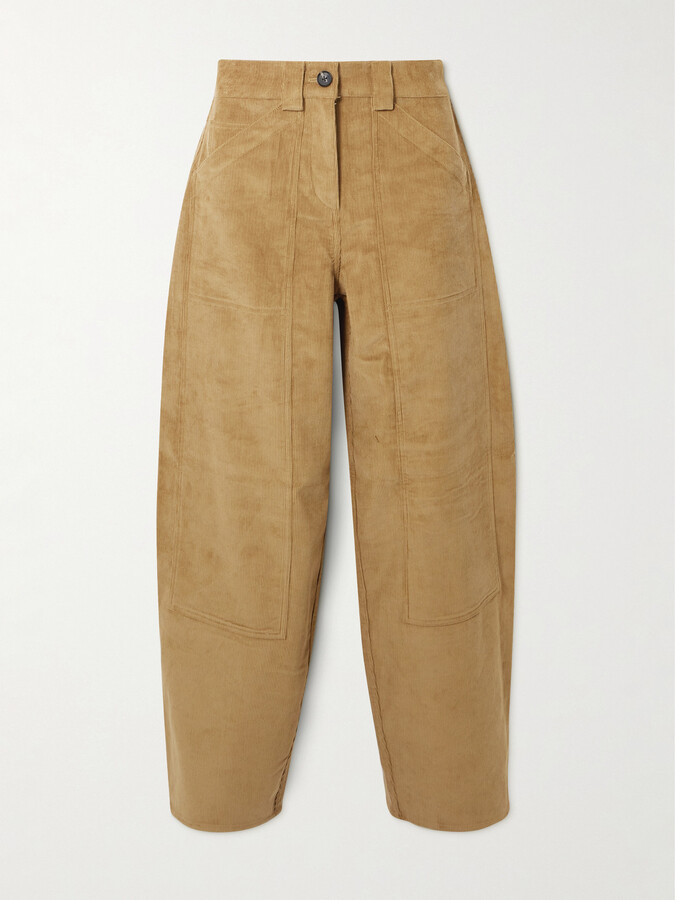 Co Cotton-corduroy Barrel-leg Pants - Brown