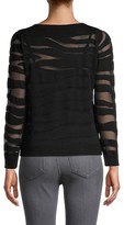 Thumbnail for your product : Milly Sheer Zebra Long-Sleeve Top
