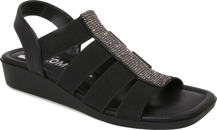 NINETY UNION Elastic Straps Low Wedge Sandal