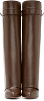 Thumbnail for your product : Givenchy Dark Brown Leather Pant Boots