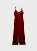 Thumbnail for your product : Miss Selfridge Burgundy Velvet Cowl Jumpsuit