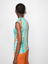 Thumbnail for your product : Pleats Please Issey Miyake Blue Atlas High Neck Plisse Top