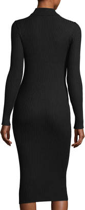 Max Studio Long-Sleeve Ribbed Sweaterdress
