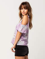 Thumbnail for your product : Hip Floral Ties Womens Cold Shoulder Top