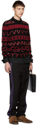 Givenchy Black and Red Vertical Logo Sweater