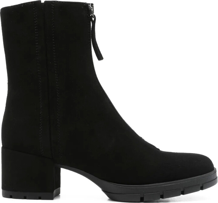 Unisa 50mm Zip-Front Block-Heel Ankle Boots