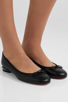 Thumbnail for your product : Christian Louboutin La Massine Spiked Leather Ballet Flats - Black