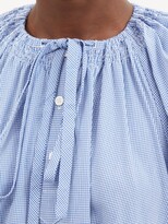 Thumbnail for your product : Lee Mathews Yale Gathered Gingham-check Cotton-poplin Dress - Blue White