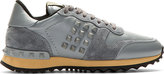 Thumbnail for your product : Valentino Grey Leather Rockstud Sneakers