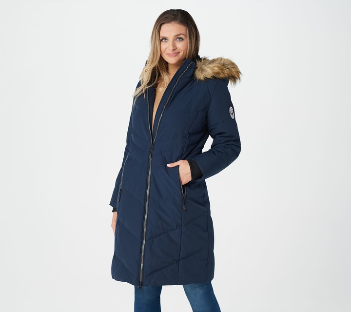Arctic Expedition Chevron Quilted Down Coat with Removable Hood ShopStyle