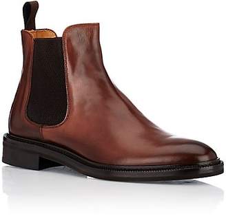 Barneys New York MEN'S BURNISHED LEATHER CHELSEA BOOTS