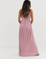 Thumbnail for your product : TFNC Petite bridesmaid exclusive pleated maxi dress in pink
