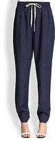 Thumbnail for your product : Alexander Wang Pinstriped Wool Track Pants