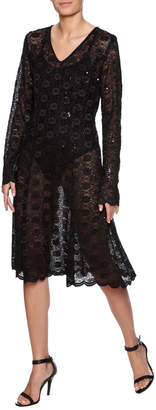 Robert Greco Couture Sheer Lace Dress