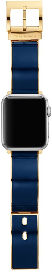 Tory Burch Buddy Bangle Band for Apple Watch, Gold-Tone/Navy, 38 
