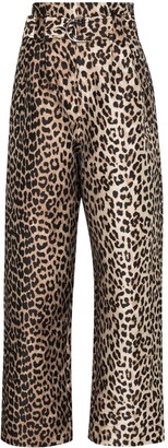 high waisted leopard print trousers