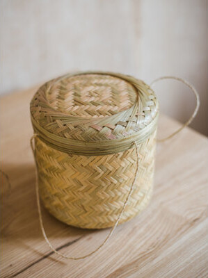 Rustic Reach Southeast Asia Round Bamboo Tea Box