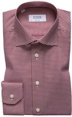 Eton Men's Contemporary-Fit Houndstooth Dress Shirt