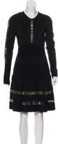 Thumbnail for your product : Elie Saab Lace-Trimmed Knee-Length Dress Black Lace-Trimmed Knee-Length Dress