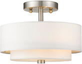 Thumbnail for your product : Livex Lighting Livex Claremont 2-Light Brushed Nickel Ceiling Mount