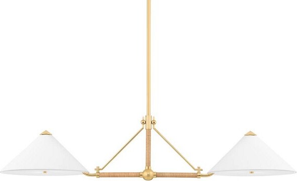 Hudson Valley Lighting Williamsburg Island Pendant Light in White, Size: 4 light