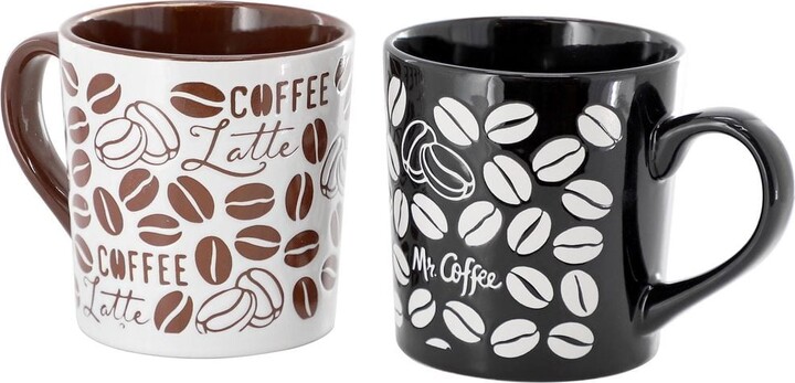 Mr. Coffee Vintage Brew 2 Piece 18 Ounce Stoneware Mug Set