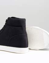 Thumbnail for your product : ASOS High Top Sneakers In Black Faux Suede