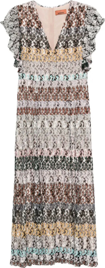 V-Neck Midi Dress