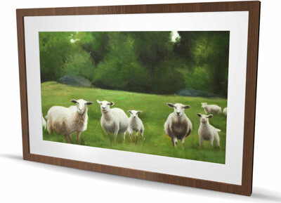 Lark Manor Fields of Sheep - Framed Matted Print | Green Animals Decor
