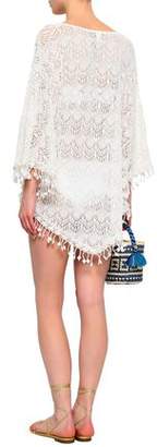 Eberjey Fringed Crocheted Cotton-blend Coverup