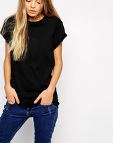 Thumbnail for your product : ASOS Boyfriend T-Shirt with Roll Sleeve 2 Pack SAVE 20%