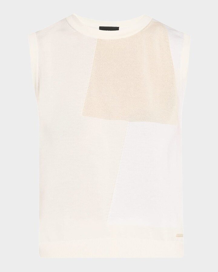 Akris Cotton-Blend Jacquard Trapeze Rayonnant Knit Top