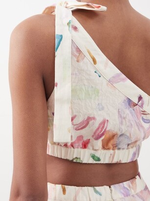 ALÉMAIS Alémais - Annie Printed One-shoulder Silk-blend Dress - Ivory Multi