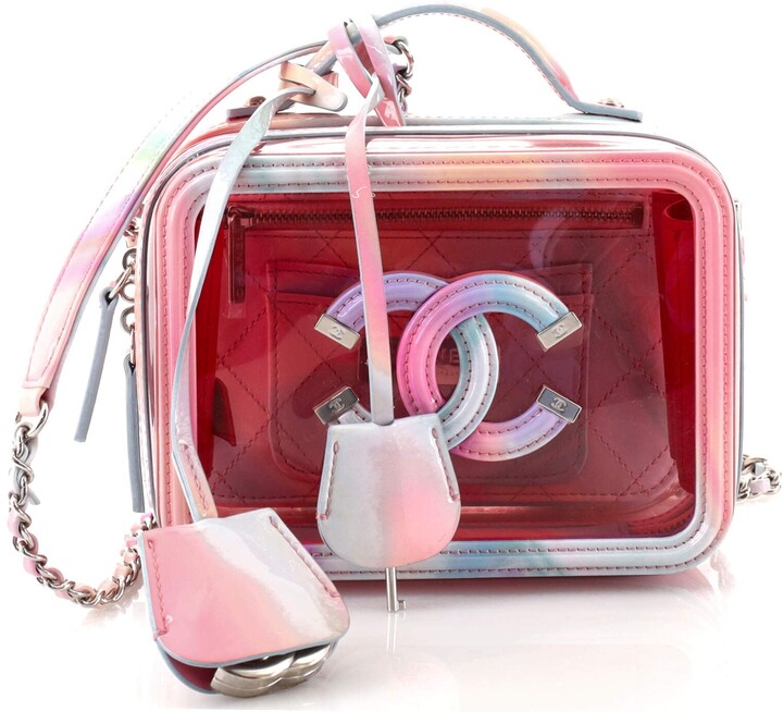 Chanel Flap Bag Transparent Pink/Yellow in PVC/Lambskin with