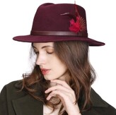 Thumbnail for your product : Jeff & Aimy Mens Womens 1920s Derby Homburg Gangster Fedora Manhattan Felt Mafia Hat 100% Wool Black 59-60cm