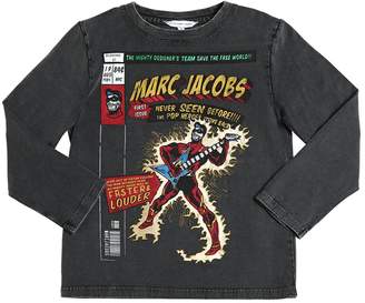 Little Marc Jacobs Superhero Printed Cotton Jersey T-Shirt