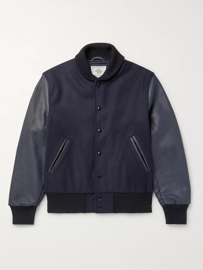 GoldenBear The Albany Wool-Blend and Leather Varsity Jacket