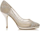 Thumbnail for your product : Jimmy Choo Lipp White Lace Almond Toe Platform Pumps