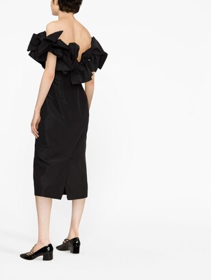 Carolina Herrera Bow-Detail Strapless Midi Dress