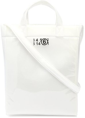 MM6 MAISON MARGIELA Logo-print Pvc-covered Foam Tote Bag - Clear ...