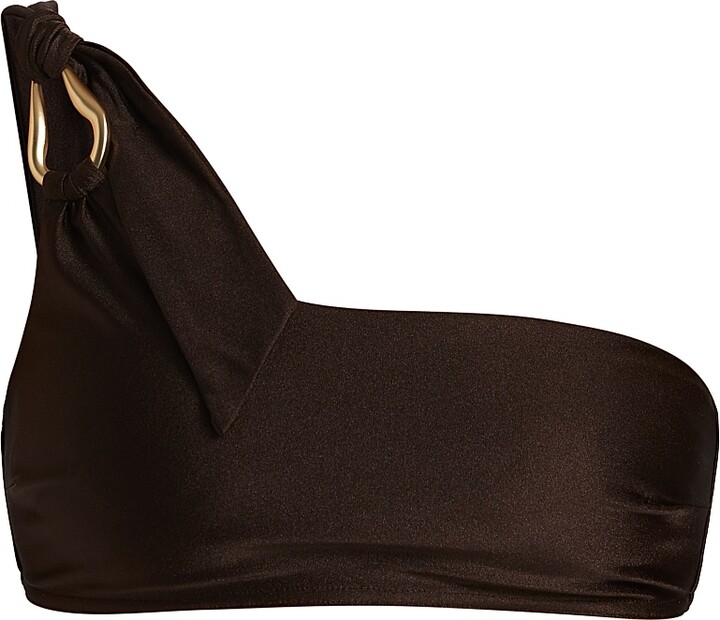 Zimmermann Women's Ascension One-Shoulder Bikini Top - Chocolate - Size 2