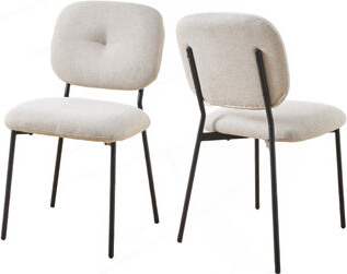 Wentygam Modern 4-Person Dining Set: Bamboo & MDF Table With Fabric Chairs, Metal Legs – Space-Saving Kitchen/Dining Room Furniture