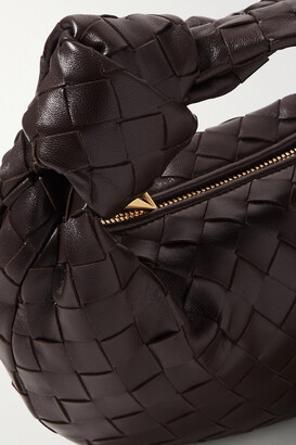 Jodie mini knotted intrecciato metallic leather shoulder bag